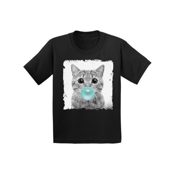 Awkward Styles Baby Cat Blowing Gum T Shirt Cat Lovers Lovely Gifts for Kids Cute Infant Shirt Cat with Gum Cat Shirt Animals Prints Kids T Shirt Cat Infant Tshirt Cute Gifts for Children Cat Clothing