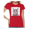 thumbnail image 1 of Awkward Styles Baby Cat Shirt Women T Shirt Little Cat Blowing Gum T Shirt Funny Animal Clothes T-Shirt for Woman Funny Animal Lovers Gifts for Her Cat Clothing Cat T Shirt Cute Animal T Shirt, 1 of 4