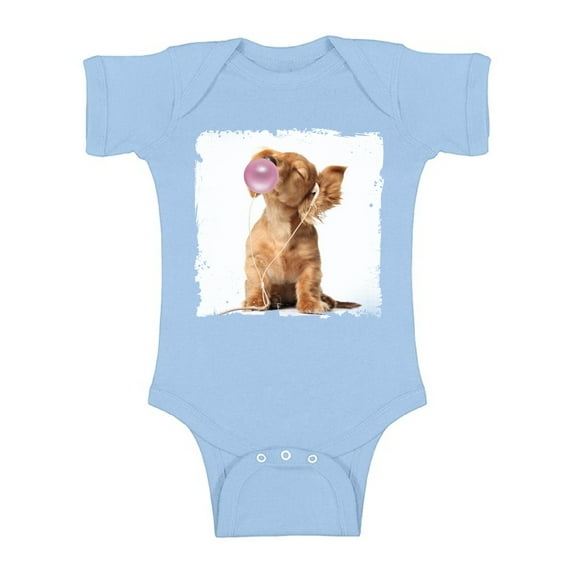 Awkward Styles Baby Dog Puppy Bodysuit Puppy Blowing Gum Baby Bodysuit Short Sleeve Cute Puppy Clothing Pink Mood Baby Boy Clothing Baby Girl Clothing Puppy One Piece Gifts for Baby Cute Bodysuit