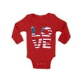 thumbnail image 1 of Awkward Styles Baby Love American Flag Graphic Baby Long Sleeve Bodysuits Tops USA Flag Stars and Stripes Patriotic Gift, 1 of 4