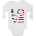 thumbnail image 1 of Awkward Styles Baby Love American Flag Graphic Baby Long Sleeve Bodysuits Tops USA Flag Stars and Stripes Patriotic Gift, 1 of 4