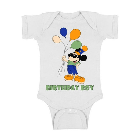 Awkward Styles Baby Short Sleeve Bodysuit Minnie Steamboat Willie Baby Mickey Birthday Boys Onesie for Girls Age 1 to 2 Cotton Newborn 24M Graphic Tee