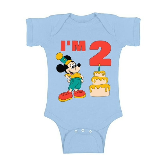 Awkward Styles Baby Short Sleeve Bodysuit Minnie Steamboat Willie Baby Mickey I'm Birthday Boys Onesie for Girls Age 2 Years Cotton Newborn 24M Graphic Tee