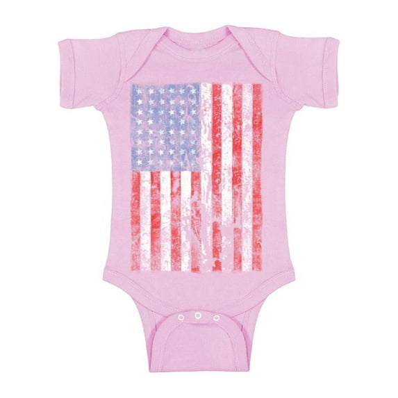 Awkward Styles Baby USA Flag Distressed Graphic Baby Short Sleeve Bodysuit Tops 4th of July Independence Day