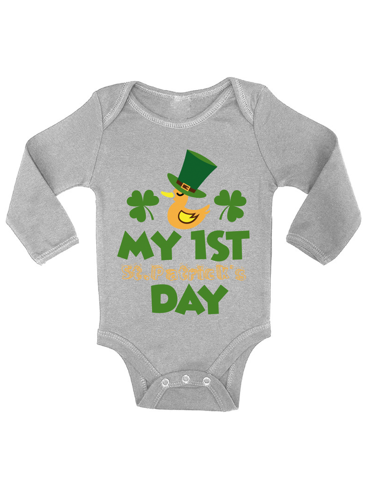 Awkward Styles Baby's First St. Patrick's Day Bodysuit Long Sleeve First St. Patrick's Day Outfit Saint Patrick One Piece Top Cute Irish Gifts for Newborn Baby Lucky Irish Baby One Piece Top - image 1 of 4