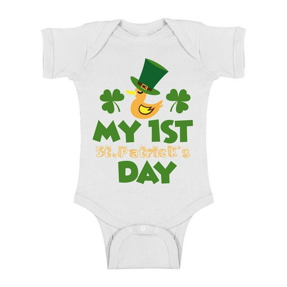Awkward Styles Baby's First St. Patrick's Day Bodysuit Short Sleeve First St. Patrick's Day Outfit Saint Patrick One Piece Top Cute Irish Gifts for Newborn Baby Lucky Irish Baby One Piece Top