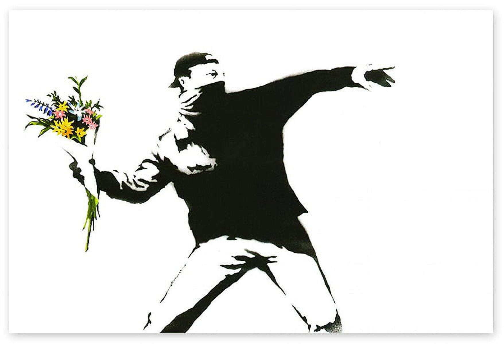 Pyramid America Street Art Poster - Banksy Flowers On Film - 11 x 17 Poster  Print Wall Art, Ideal for Bedroom Decor, Home Decor, Office Decor