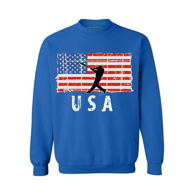 Awkward Styles Baseball USA Crewneck 51 States USA Patriotic Sweatshirt for Men I'm American USA Patriotic Sweatshirt for Women 4th of July Gifts Retro USA Men Women Sweater Proud American