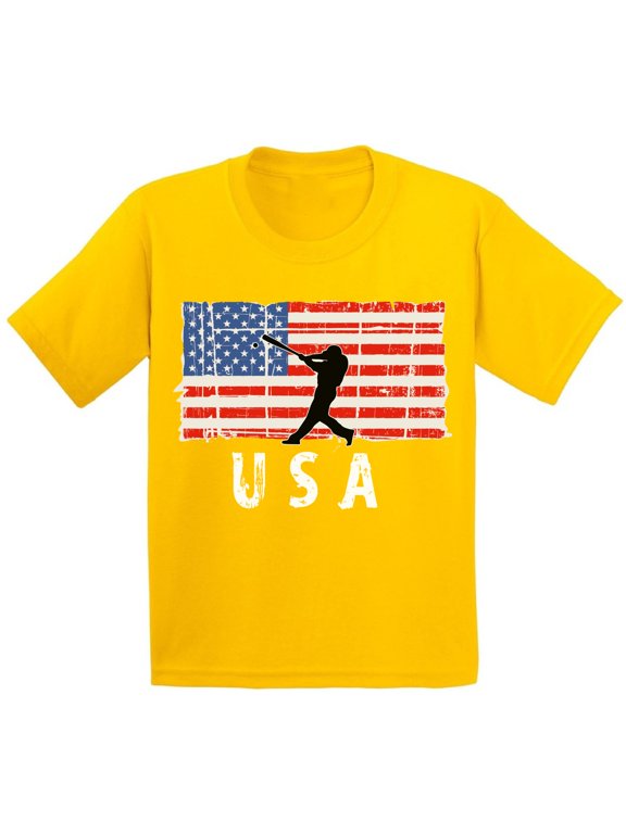 Baseball USA Youth Shirt One Nation Retro USA Boy Girl T shirt Kids Gifts USA Baseball Tshirt for Boys Red White and Blue USA Baseball Tshirt for Girls Love USA USA Sport Kids T-shirts