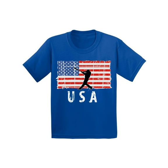 Awkward Styles Baseball USA Youth Shirt One Nation Retro USA Boy Girl T shirt Kids Gifts USA Baseball Tshirt for Boys Red White and Blue USA Baseball Tshirt for Girls Love USA USA Sport Kids T-shirts