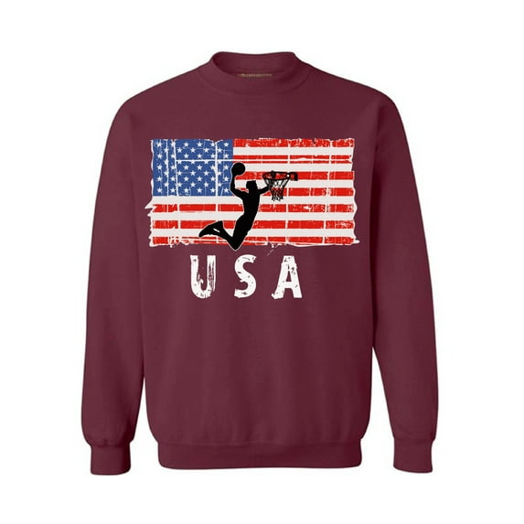 Awkward Styles Basketball USA Crewneck Made in the USA Vintage USA Men Women Sweater One Nation USA Basketball Sweatshirt for Men USA Basketball Sweatshirt for Women Free to Be Me