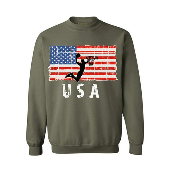 Awkward Styles Basketball USA Crewneck Made in the USA Vintage USA Men Women Sweater One Nation USA Basketball Sweatshirt for Men USA Basketball Sweatshirt for Women Free to Be Me