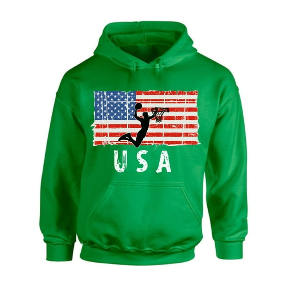 Awkward Styles Basketball USA Hoodie Patriotic Gifts USA Sport Hooded Sweatshirt for Men USA Sport Hooded Sweatshirt for Women Independence Day Retro USA Flag Men Women Hooded Sweater