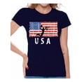 thumbnail image 1 of Awkward Styles Basketball USA Women Shirt Proud American Pro America T shirt for Women Stripes and Stars Patriotic Women Tshirt USA Pride Retro USA Flag T-shirt for Women, 1 of 4