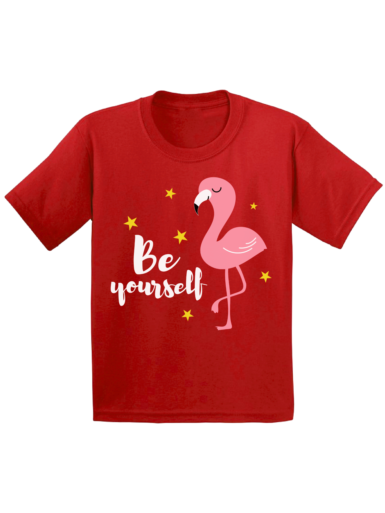 Awkward Styles Be Yourself Infant Shirt Cute Summer Shirt for Kids Pink Flamingo T Shirt for Boys Pink Flamingo Shirts for Girls Cute Flamingo T-Shirt for Children Summer Gifts for Little One - image 1 of 4