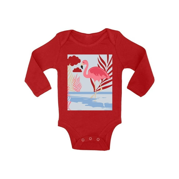 Awkward Styles Beach Party Baby Bodysuit Long Sleeve Pink Flamingo Romper for Boys Summer One Piece for Girls Pink Flamingo Romper for Children Nice Flamingo Gifts for Little One Summer Clothing