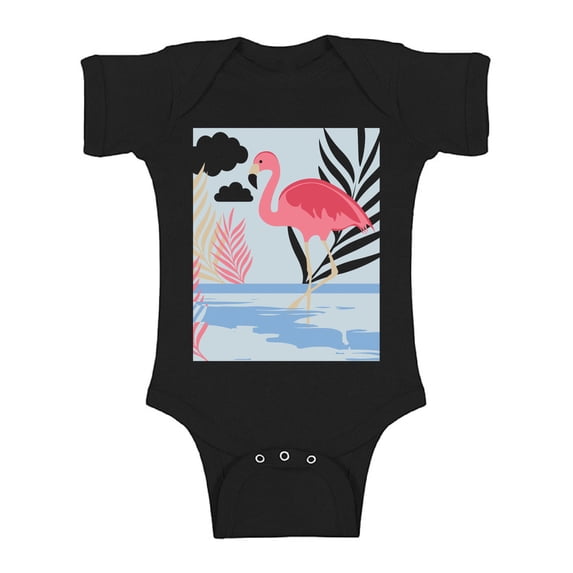 Awkward Styles Beach Party Baby Bodysuit Short Sleeve Pink Flamingo Romper for Boys Summer One Piece for Girls Pink Flamingo Romper for Children Flamingo Gifts for Little One Summer Clothing
