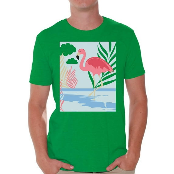 Awkward Styles Beach Party T Shirt for Men Summer Mens Shirts Pink Flamingo Clothes for Men Flamingo T-Shirt Beach Tshirt Pink Flamingo Gifts Flamingo Shirts Summer Clothing Collection for Men