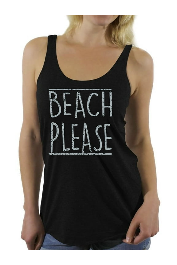 Beach Please Women Racerback Tank Top Hawaiian Tank Summer Vacation Racerback Top Funny Summer Outfit Beach Party Hawaiian Tank Top Summer Workout Clothes Vacation Shirts for Women