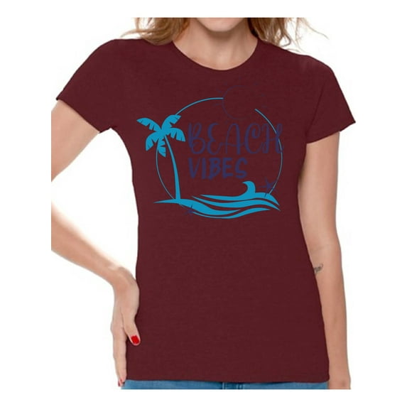 Awkward Styles Beach Vibes Clothes for Ladies Vacay Vibes Womens T-Shirt Beach Tshirt for Women Vacay Vibes Gifts for Girlfriend Beach Shirts Summer Clothing Collection for Women Summer T Shirt