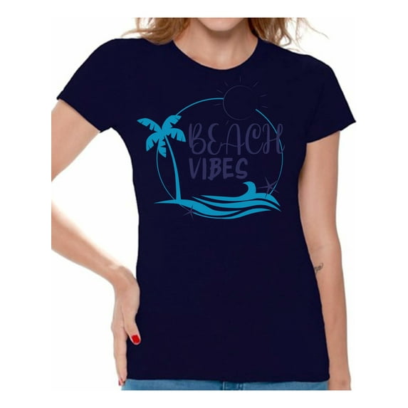 Awkward Styles Beach Vibes Clothes for Ladies Vacay Vibes Womens T-Shirt Beach Tshirt for Women Vacay Vibes Gifts for Girlfriend Beach Shirts Summer Clothing Collection for Women Summer T Shirt