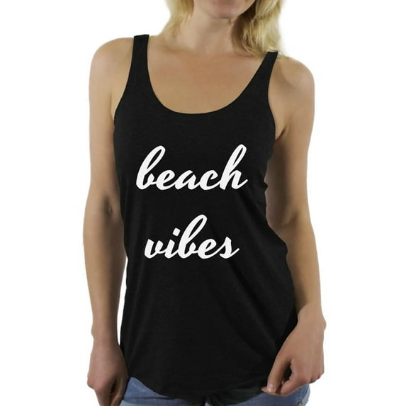 Awkward Styles Beach Vibes Racerback Tank Top Summer Vacation Racerback Top Funny Summer Outfit Beach Party Gifts for Her Sunny Tank Top Summer Workout Clothes Vacation Shirts for Women Vacay Tank