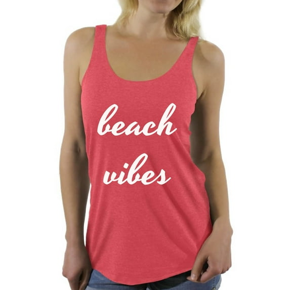 Awkward Styles Beach Vibes Racerback Tank Top Summer Vacation Racerback Top Funny Summer Outfit Beach Party Gifts for Her Sunny Tank Top Summer Workout Clothes Vacation Shirts for Women Vacay Tank