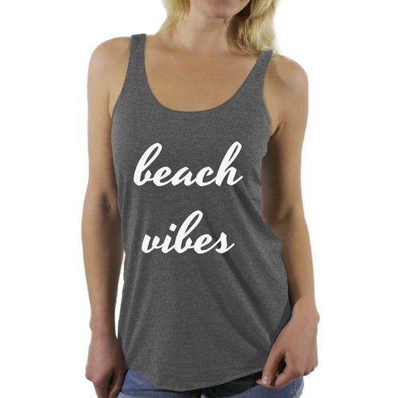 Awkward Styles Beach Vibes Racerback Tank Top Summer Vacation Racerback Top Funny Summer Outfit Beach Party Gifts for Her Sunny Tank Top Summer Workout Clothes Vacation Shirts for Women Vacay Tank