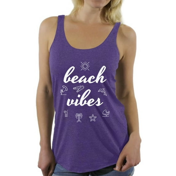 Awkward Styles Beach Vibes Racerback Tank Top for Women Vacation Shirts Summer Beach Tank Top Summer Vacation Racerback Top Cute Gifts for Summer Beach Party Outfit Vacay Mode Shirt