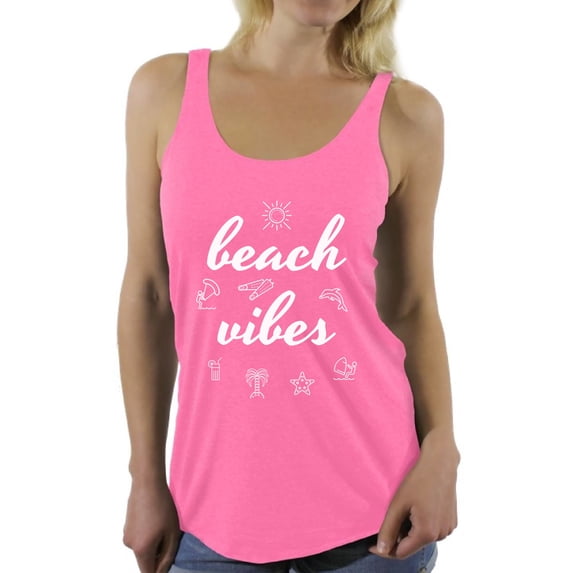 Awkward Styles Beach Vibes Racerback Tank Top for Women Vacation Shirts Summer Beach Tank Top Summer Vacation Racerback Top Cute Gifts for Summer Beach Party Outfit Vacay Mode Shirt