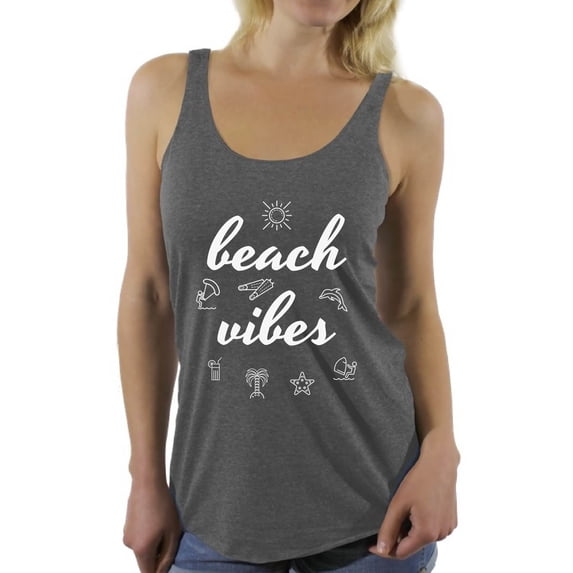 Awkward Styles Beach Vibes Racerback Tank Top for Women Vacation Shirts Summer Beach Tank Top Summer Vacation Racerback Top Cute Gifts for Summer Beach Party Outfit Vacay Mode Shirt