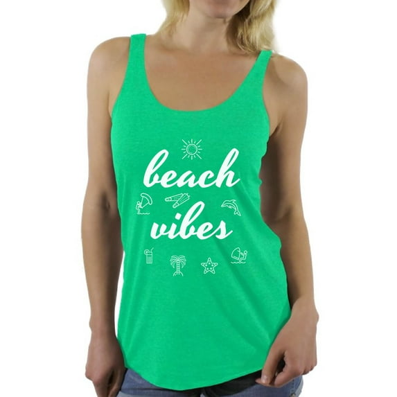 Awkward Styles Beach Vibes Racerback Tank Top for Women Vacation Shirts Summer Beach Tank Top Summer Vacation Racerback Top Cute Gifts for Summer Beach Party Outfit Vacay Mode Shirt