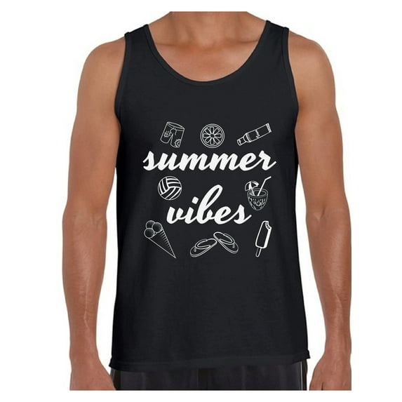 Awkward Styles Beach Vibes Tank Top for Men Beach Tank Summer Workout Clothes Men's Beach Muscle Shirt Vacation Shirts for Men Beach Party Gifts for Him Funny Gifts for Summer Vacay Tank Top