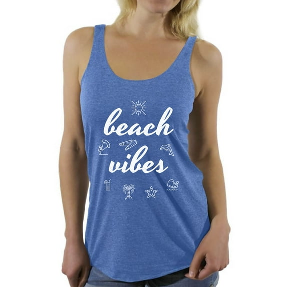 Awkward Styles Beach Vibes Women Racerback Tank Top Vacation Shirts Beach Party Outfit Summer Hawaiian Tank Top Summer Vacation Racerback Top Cute Gifts for Summer Vacay Mode Shirt