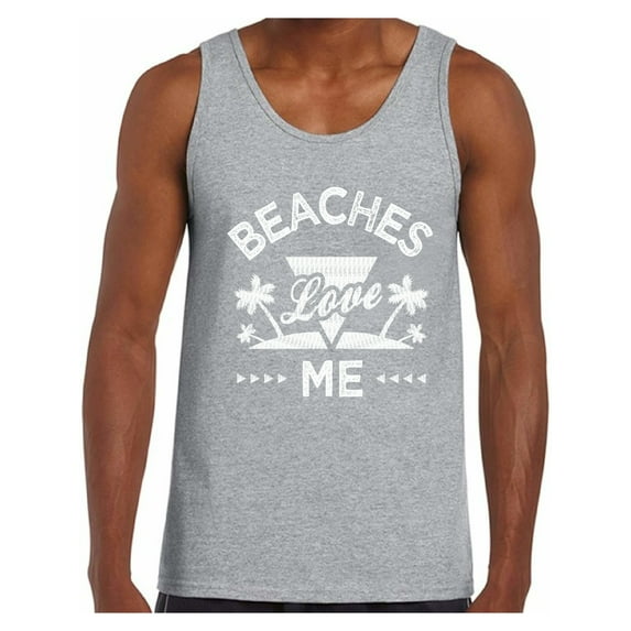 Awkward Styles Beaches Love Me Summer Tanks for Men Beach Tanks Funny Summer Gifts for Him Summer Beach Tank Top Summer Vacation Tshirt Vacay Vibes T-Shirt Summer Party Outfit Beach Party Tank Top