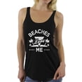 thumbnail image 1 of Awkward Styles Beaches Love Me Racerback Tank Top for Women Beach Sleeveless Shirt Funny Summer Outfit Beach Party Gifts Summer Vacation Shirt for Women Summer Beach Tshirt Gifts for Summer, 1 of 4
