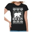 thumbnail image 1 of Awkward Styles Bear Deer Christmas Shirts for Women Funny Bear with Antlers Shirt Women's Holiday Top Christmas Deer Christmas T-shirt Funny Tacky Party Holiday Shirt Xmas Party Shirt, 1 of 4
