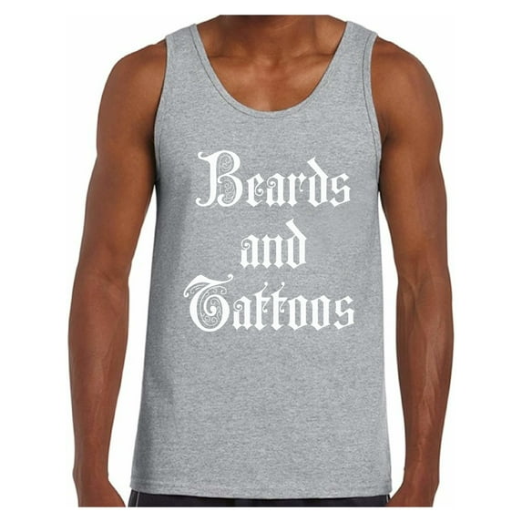 Awkward Styles Beards and Tattoos Tank Top for Men Tattooed Tank Tattoo Fitness Muscle Shirt Workout Clothes Cool Tattoo Gifts Tatted Men Cool Men's Tank Beach Tank Top Tattooed for Life Tattoo Fans