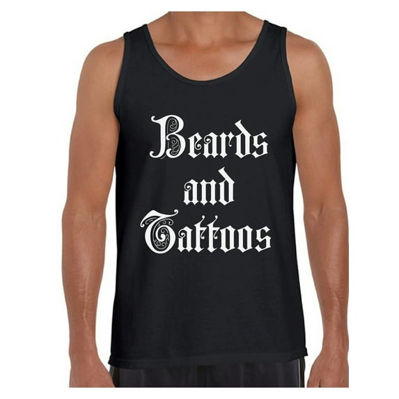 Awkward Styles Beards and Tattoos Tank Top for Men Tattooed Tank Tattoo Fitness Muscle Shirt Workout Clothes Cool Tattoo Gifts Tatted Men Cool Men's Tank Beach Tank Top Tattooed for Life Tattoo Fans