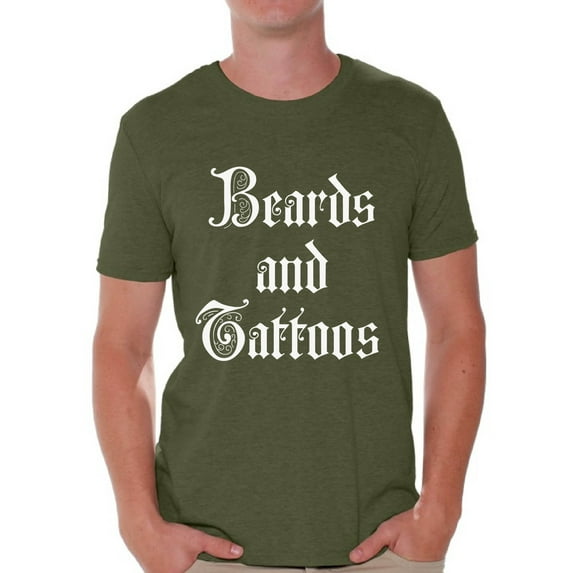 Awkward Styles Beards and Tattoos Tshirt for Men Tattoo Shirts Funny Tattoo Tshirt with Sayings Tatted Men's T Shirt Cool Tattoo Gifts for Him Tattoo Party Outfit Gifts for Tattoo Lovers Tattoo Fans