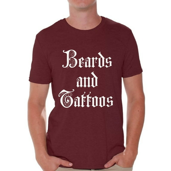 Awkward Styles Beards and Tattoos Tshirt for Men Tattoo Shirts Funny Tattoo Tshirt with Sayings Tatted Men's T Shirt Cool Tattoo Gifts for Him Tattoo Party Outfit Gifts for Tattoo Lovers Tattoo Fans