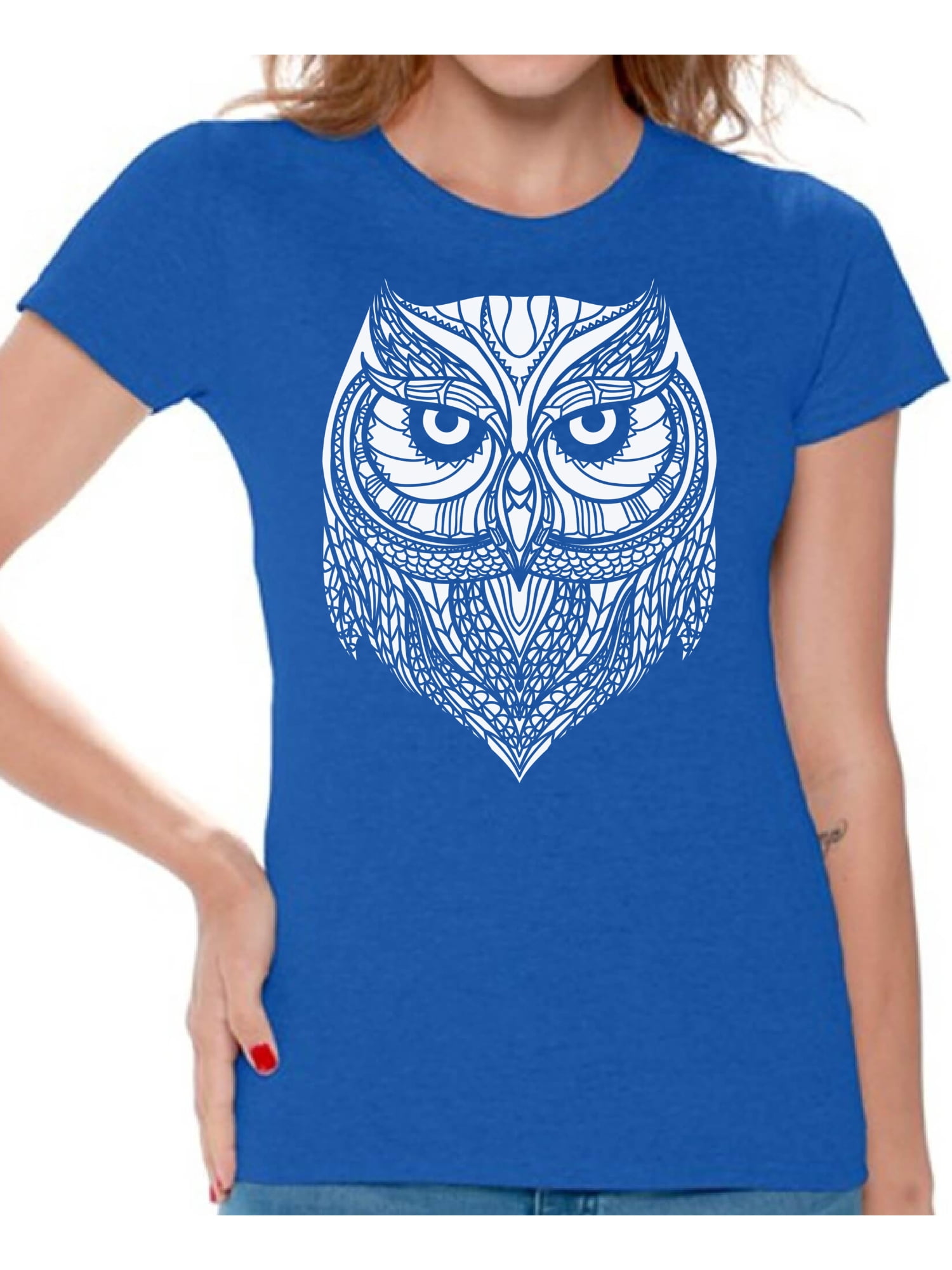 Awkward Styles Beautiful Owl T-Shirt for Women Patterned Shirts for Ladies  Women Fashion Collection Tracery Tshirt for Mom Indian Pattern T-Shirt for  Her Gifts for Wife Owl Shirts Animal T-Shirt - Walmart.com