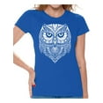 thumbnail image 1 of Awkward Styles Beautiful Owl T-Shirt for Women Patterned Shirts for Ladies Women Fashion Collection Tracery Tshirt for Mom Indian Pattern T-Shirt for Her Gifts for Wife Owl Shirts Animal T-Shirt, 1 of 4