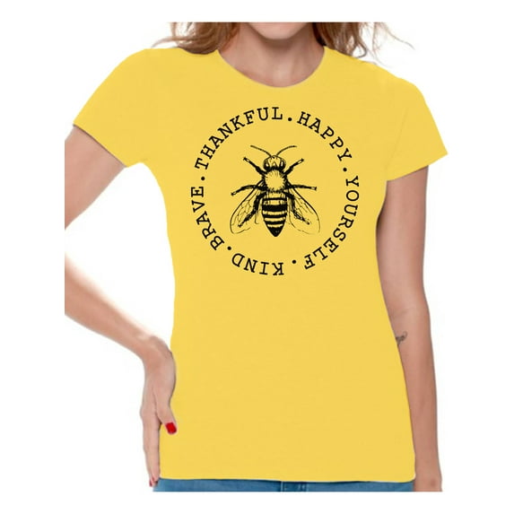 Awkward Styles Bee Shirt for Women Be Yourself Shirt Be Happy Shirt Be Kind Shirt Be Brave Shirt Be Thankful Shirt
