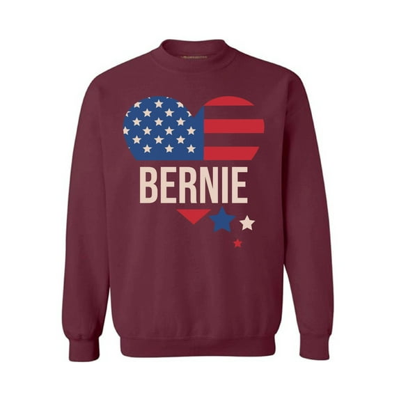 Awkward Styles Bernie Sanders 2020 Crewneck Top USA Flag Heart Sweatshirts