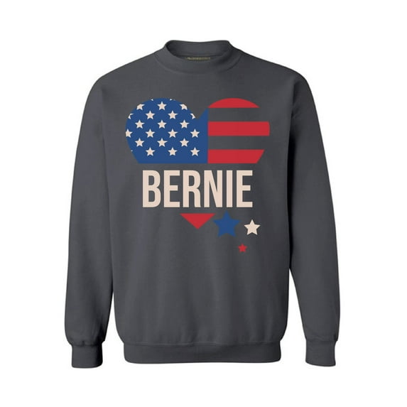 Awkward Styles Bernie Sanders 2020 Crewneck Top USA Flag Heart Sweatshirts