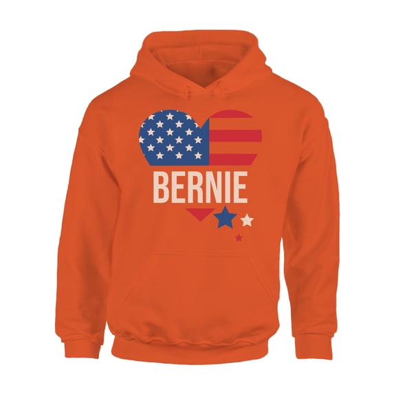 Awkward Styles Bernie Sanders 2020 Hoodie USA Flag Heart Hooded Sweatshirt