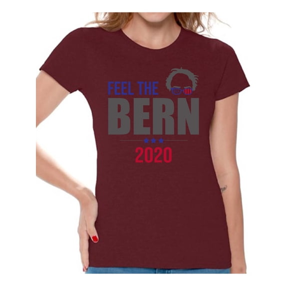 Awkward Styles Bernie Sanders T-Shirt Bern 2020 Shirts for Women