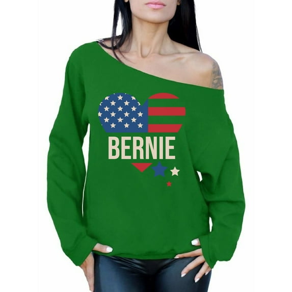 Awkward Styles Bernie Sweatshirt USA Flag Patriotic Off Shoulder Tops for Women Bernie Sanders Sweater