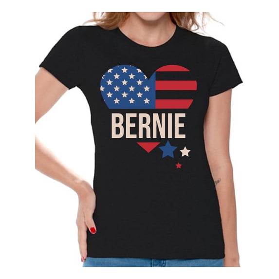 Awkward Styles Bernie T-Shirt USA Flag Patriotic T Shirts for Women Bernie Sanders Tee